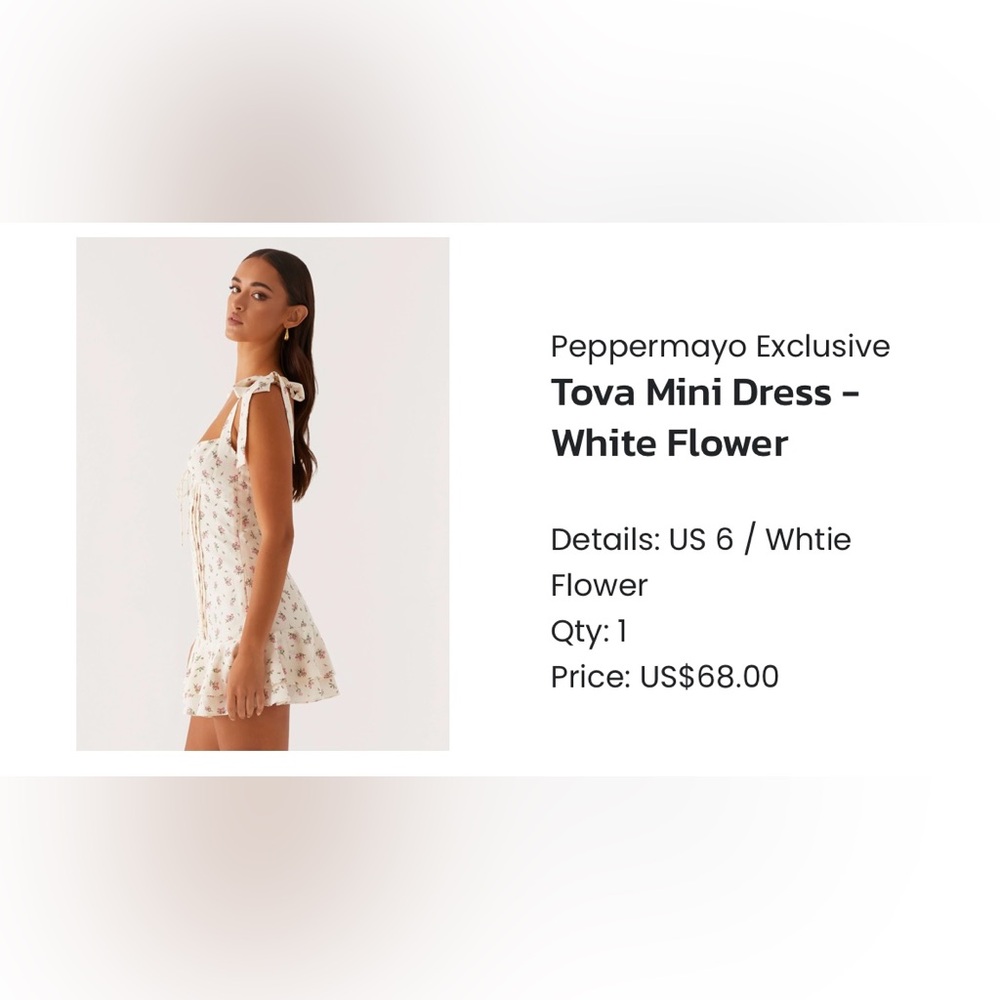 Peppermayo White Floral Mini Dress